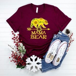 Mama Bear Shirt, Sunflower Shirt, Mothers Day Gift, Mom Sunflower Shirt